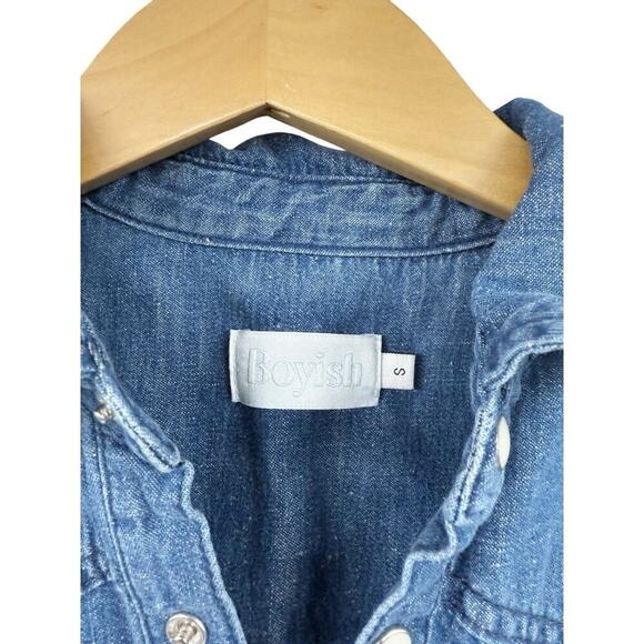 Boyish Jeans Revolve Marcel Western Shirt Dress In Blau Minimalist Womens Small - Picture 4 of 7